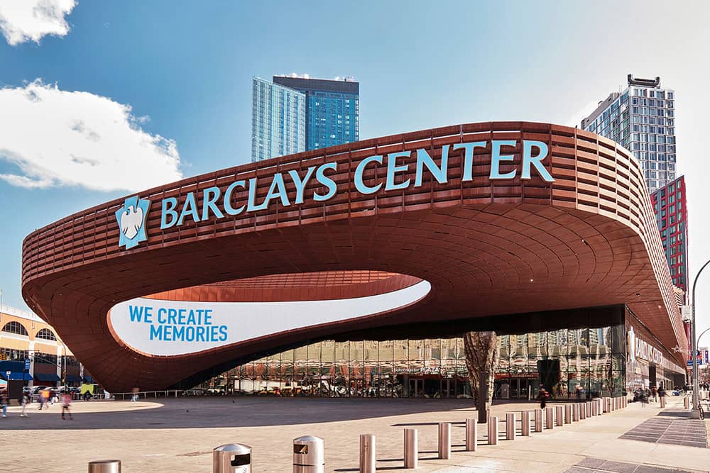 Weizhong Heavy-Duty underground loading dock truck turntable system operating at Barclays Center, NYC